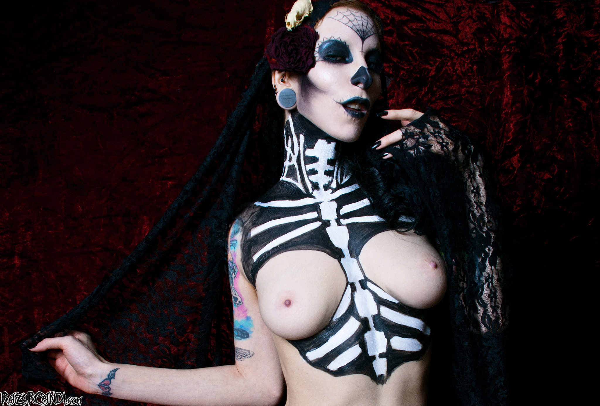 Dia de Los Muertos Style Skeleton Babe
