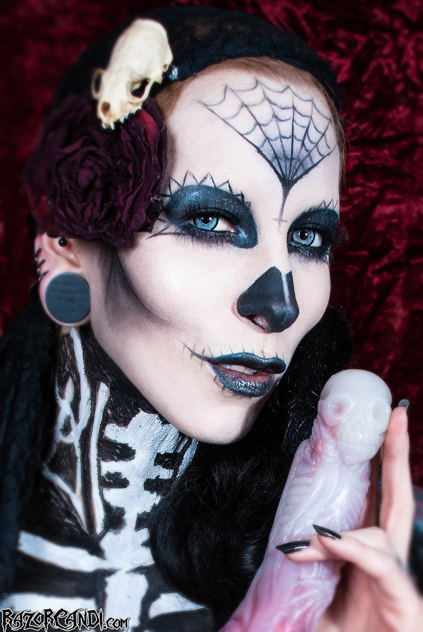 Dia de Los Muertos Style Skeleton Babe