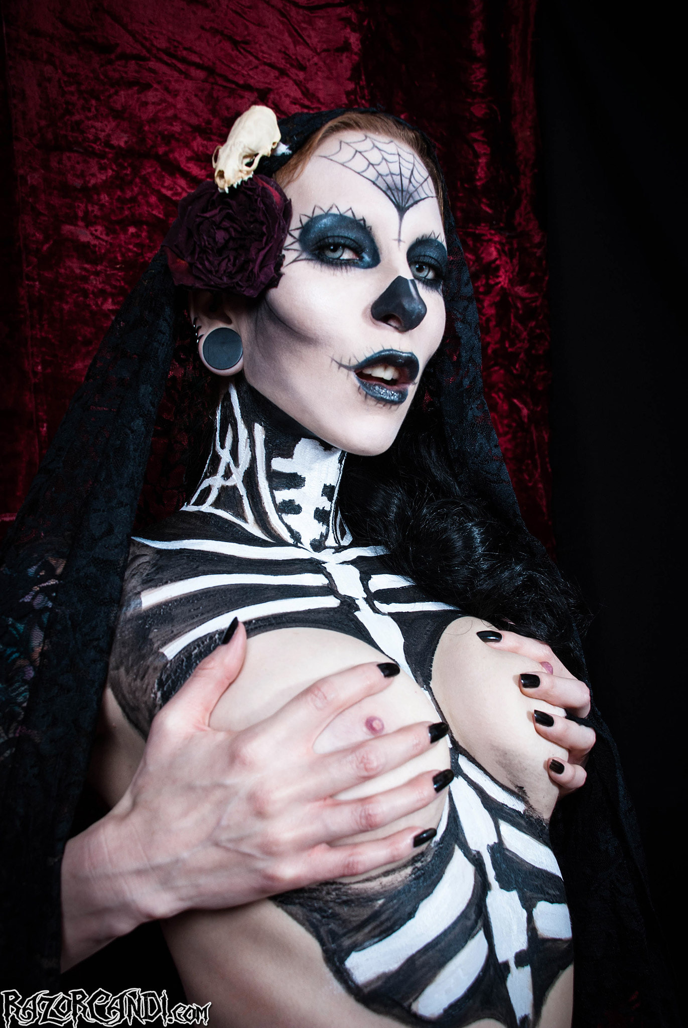 Dia de Los Muertos Style Skeleton Babe
