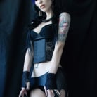 Razor Candi in 'Gothic Dreamgirl Razor Candi in Black Leather'