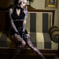 Kinky Tattooed Deathrock Goth Babe Double Dildos